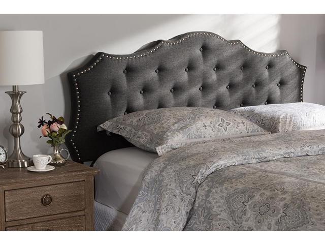 Baxton Studio Aurora Modern and Contemporary Dark Grey Fabric King Size Headboard