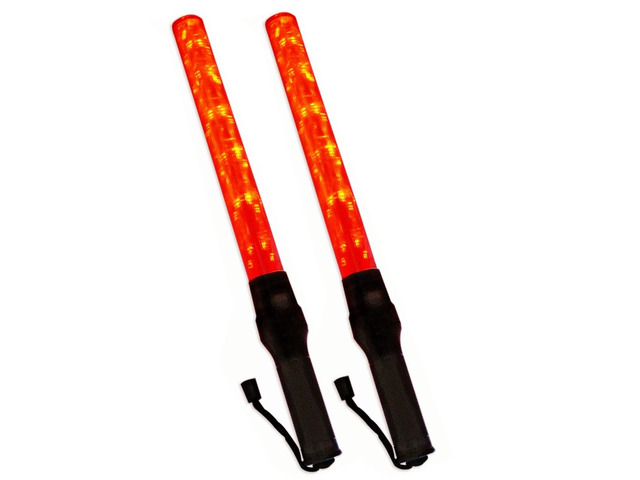 iMBAPrice (2-Pack) 21' Long Traffic Safety Flashing LED Light Control Wand Baton Flashlight with Blinking and Steady-glo