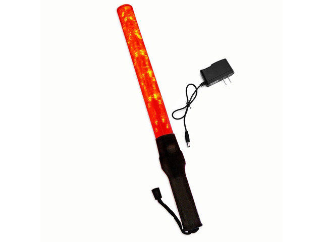 iMBAPrice 21' Long Traffic Safety Rechargeable Flashing LED Light Control Wand Baton Flashlight with Blinking and Steady