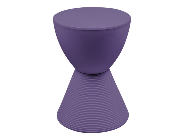 LeisureMod Modern Round Lightweight Boyd Side Table in Purple
