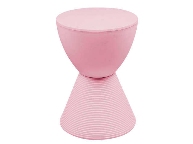 LeisureMod Modern Round Lightweight Boyd Side Table in Pink