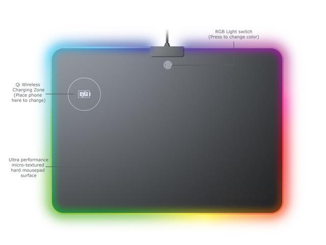 MOJO Qi Wireless Charger Mousepad - Large Quick Charger Mat for Gamers