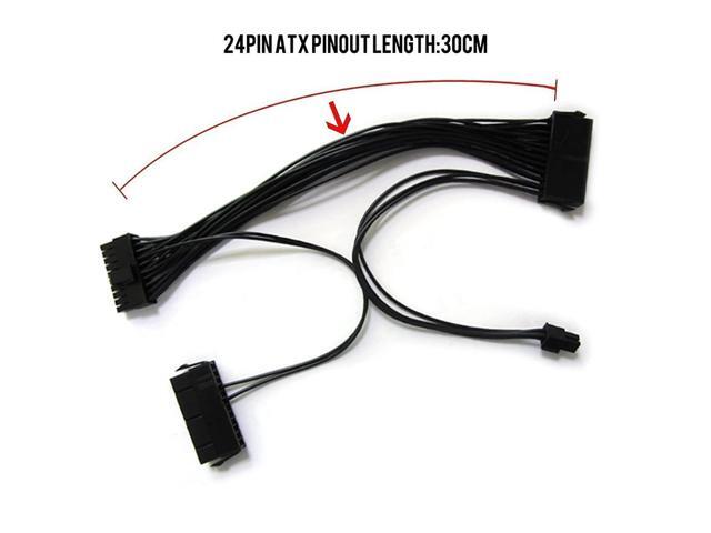 Wonderful Direct Dual PSU Cable,Dual Power Supply 24Pin ATX Motherboard Mainboard Adapter 24PIN Connector Cable Mining Extension Cable (1Pack Dual...