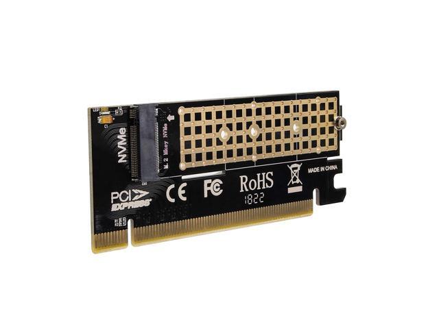 NVME Adapter with Heat Sink fo M.2 NVME (M-Key) SSD to PCIE 3.0 X16 Expansion Card