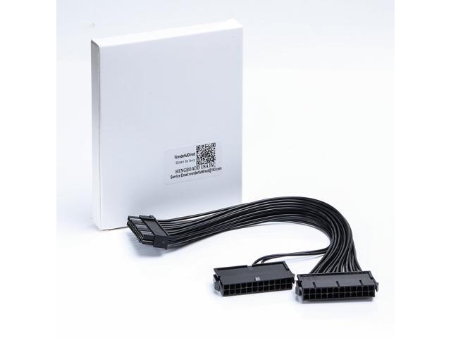 Wonderful Direct Dual PSU Cable,Dual Power Supply 24Pin ATX Motherboard Mainboard Adapter 24PIN Connector Cable Mining Extension Cable (1Pack Dual...