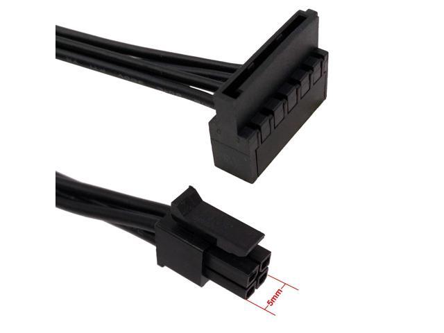 COMeap (2-Pack) Motherboard ATX Mini 4 Pin to 2X Right-Angle SATA Hard Drive HDD Power Supply Adapter Cable for Lenovo 18-inch(46cm)