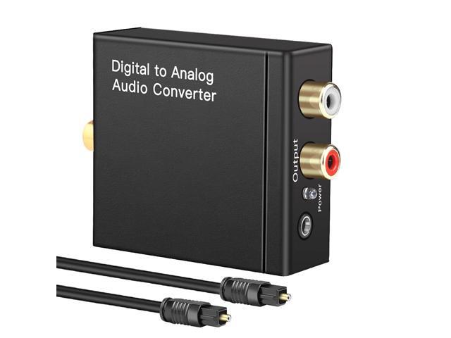 Digital to Audio Converter Digital Optical Toslink Coaxial Inputs to RCA Audio Adapter and AUX 3.5mm Headphone Outputs Optical Toslink Cable Included