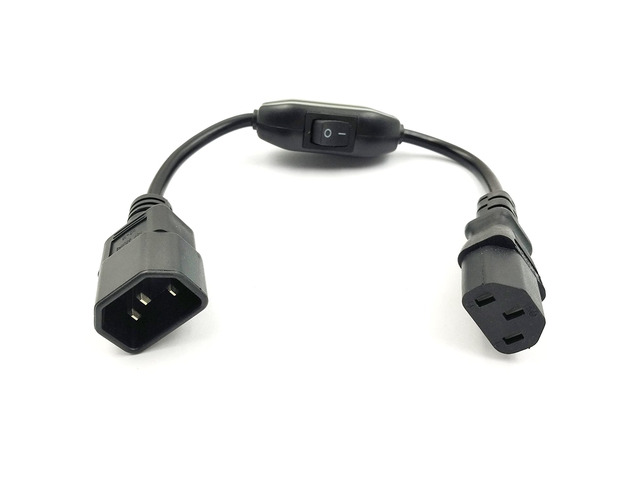 Duttek Power Cord with Switch, PC Power Cord Inline Switch IEC 320 Mains Power C14 to C13 Male to Female Power Extension Cord Cable with Switch...