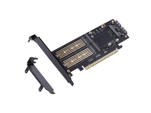 3 in 1 M.2 and mSATA SSD Adapter Card for M.2 NVME to PCIE Adapter,M.2 SATA SSD to SATA III Adapter,mSATA to SATA Adapter (with 2 Aluminum Heatsink)