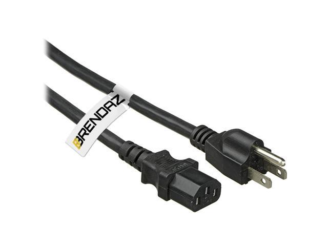 BRENDAZ 18AWG AC Power Cord Cable w/ 3 Conductor C13/5-15P for Desktop Computer, Brother Canon Epson Laser Printers, HDTV Optoma, Sony LCD...
