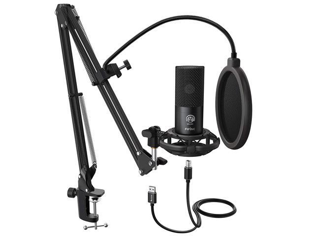 FIFINE Studio Condenser USB Microphone Computer PC Microphone Kit with Adjustable Scissor Arm Stand Shock Mount for Instruments Voice Overs...