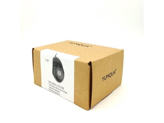 YUMQUA Y-01 Portable Mini Finger Hand Held 4D USB Wired Trackball Mouse for Laptop Mac Window Computer Fits Left and Right Handed Users -Black