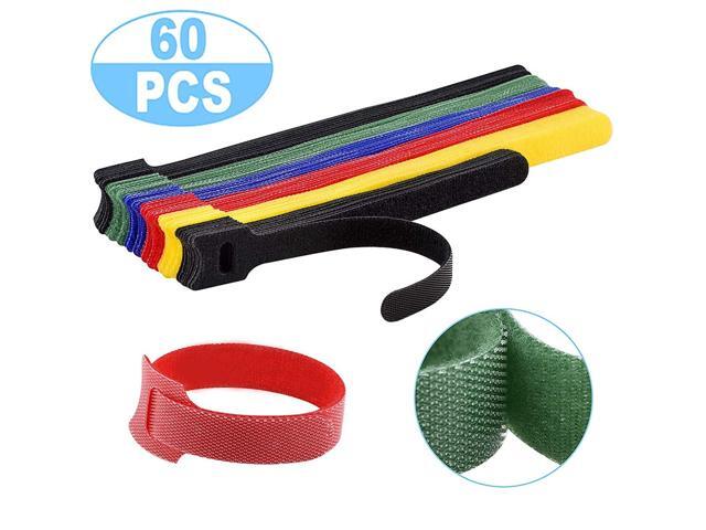 60PCS Reusable Cable Ties, Newlan 2 Size Adjustable Cord Straps(10PCS 6 Inches, 50PCS 8 Inches, Cable Organizer, Cord Wrap and Hook Loop Cords...