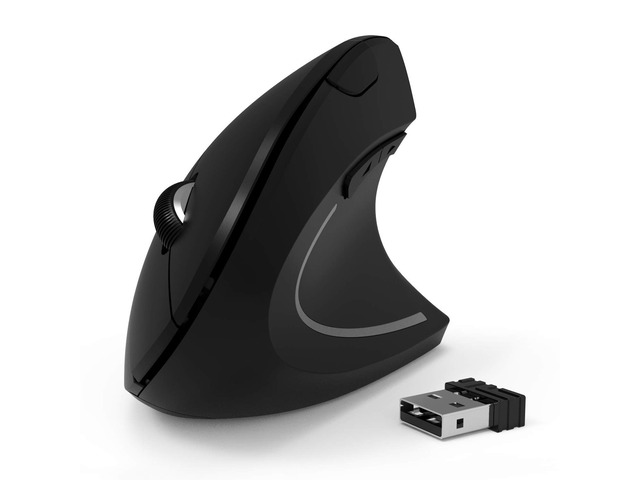 Wireless Vertical Mouse, 2.4G Wireless Ergonomic Optical Mouse with 3 Adjustable 800/1200 /1600 DPI, More Suitable for Big Hands