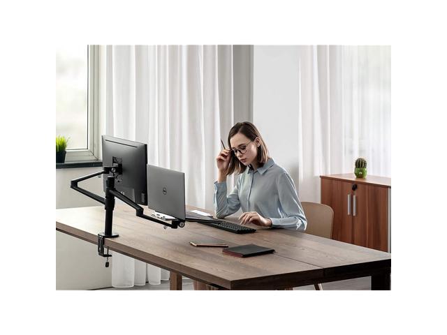 viozon Monitor and Laptop Mount, 2-in-1 Adjustable Dual Arm Desk Mounts,Single Desk Arm Stand/Holder for 17 to 32 Inch LCD Computer Screens, Extra...