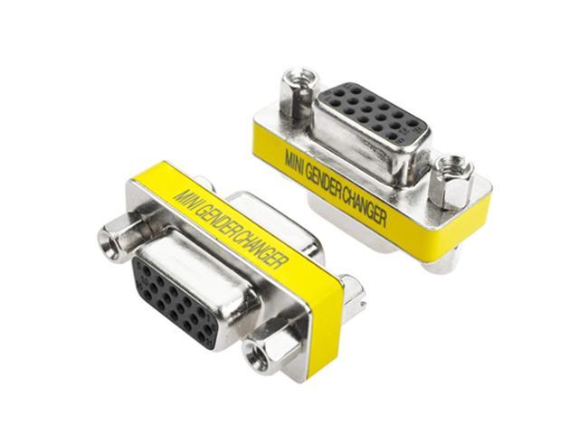 OUOU HD15 VGA SVGA Adapter Male to Female Coupler Gender Changer Mini 15 Pin Convert M/F Serial Cable Gender Changer Coupler Adapter (5 Pack)