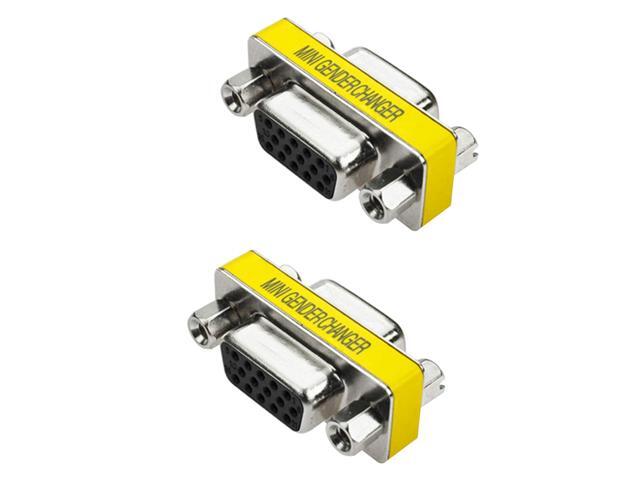 OUOU HD15 VGA SVGA Adapter Male to Female Coupler Gender Changer Mini 15 Pin Convert M/F Serial Cable Gender Changer Coupler Adapter (5 Pack)