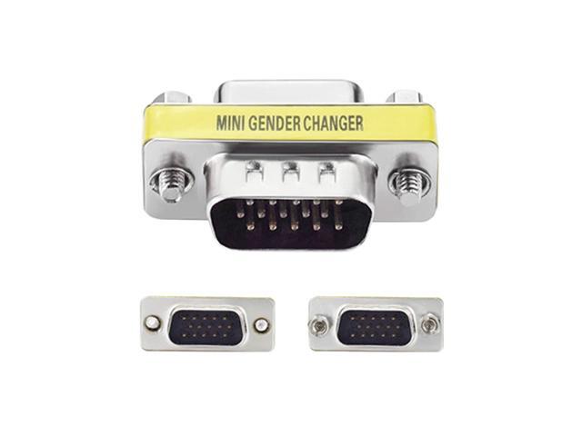 OUOU HD15 VGA SVGA Adapter Male to Female Coupler Gender Changer Mini 15 Pin Convert M/F Serial Cable Gender Changer Coupler Adapter (5 Pack)