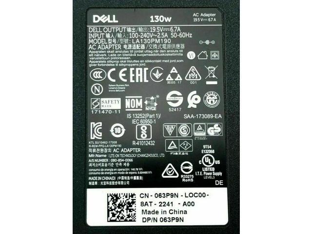 Genuine Dell LA130PM190 AC Adapter Power Supply Chargers 130W 19.5V 6.7A W/Cord