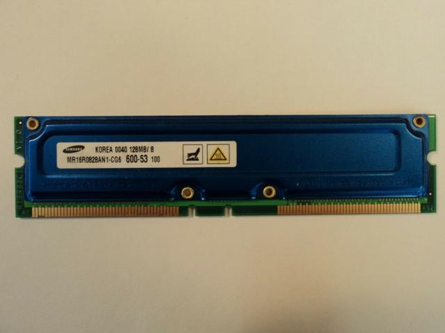 Samsung RAM Memory Module 128MB PC600-53 ECC 184-Pin RAMBUS MR18R0828AN1-CG6