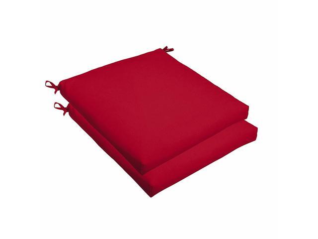 Amcs105533 Square Chair Seat Cushions Set, Set Of 2, 2 Count (Pack Of 1), Canvas Jockey Red