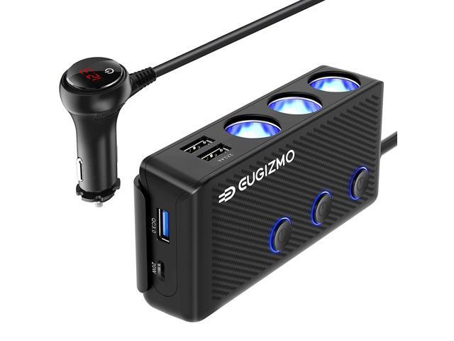 Cigarette Lighter Adapter [2022 Upgraded] Usb C Charger 20W And Quick Charge 3.0 Car Cigarette Lighter Splitter 200W High Power 12V/24V Car...