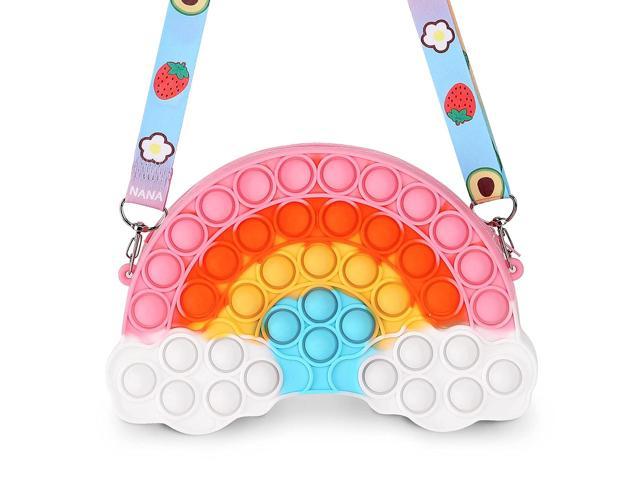 Hasoar Fidget Purse Toy Gift for Girls, Sensory Stress Relief Crossbody Handbag Rainbow Clouds Purse Shoulder Bag Birthday Party Favor Toys Fidgets. (690130602313 Toys & Games Games) photo