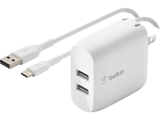 Belkin - 24W Dual Port USB Wall Charger with USB-C Cable - Fast Charging for iPhone, Galaxy , Pixel & More - White - image 12