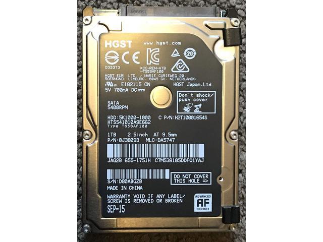 HTS541010A9E662 P/N: 0J38093 MLC: DA5747 MAC 655-1751H China HGST 1TB