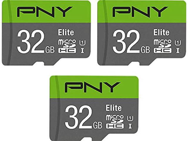 pny 32gb elite class 10 u1 microsdhc flash memory card 3-pack, 32gb 3-pack