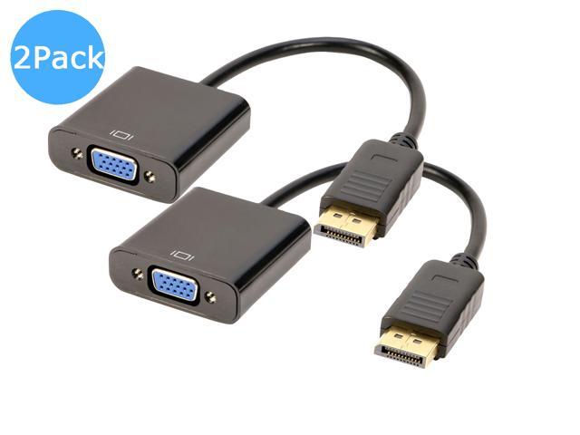 2Pack DP DisplayPort to VGA Adapter 1080p, iXever DP Display Port to VGA Female Video Adapter Converter, for Computer, Desktop PC, Laptop to.