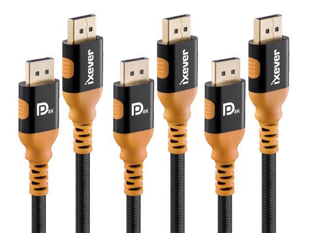 3Pack 8K DisplayPort Cable 1.4 5M 16.4Ft, iXever Display Port DP 1.4 Male to Male Cable, 8K@60Hz, 4K@144Hz and 2K@240Hz, HDCP 2.2, HDCP 1.4, HDR,.