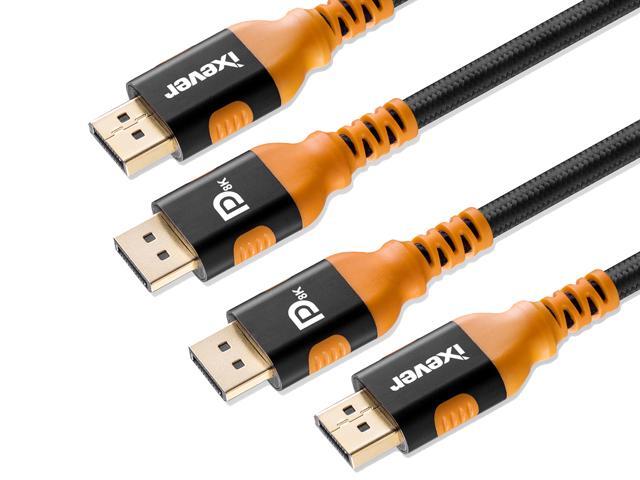 8K DisplayPort to DisplayPort Cable 1.4 32.4Gbps, 2Pack 5M 16.4Ft iXever DP DisplayPort Male to Male Cable,HDCP 2.2/1.4, HDR, HBR3 Support,...