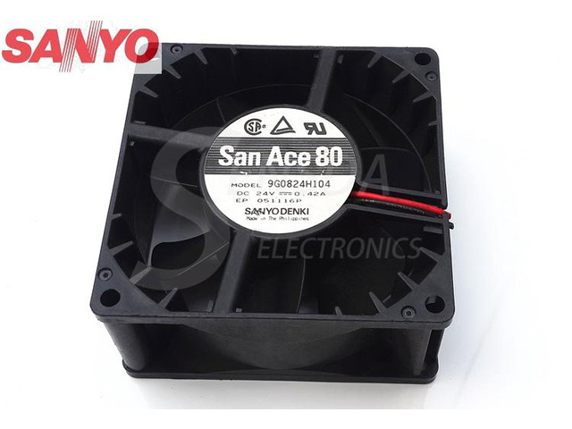 For Sanyo 9G0824H104 8038 8cm 80mm DC 24V 0.42A server inverter cooling fan