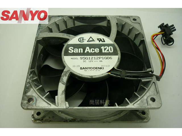 For Sanyo 12V 4A 9SG1212P1G06 cpu cooler heatsink axial Cooling Fan 12038 120x120x38mm 12cm