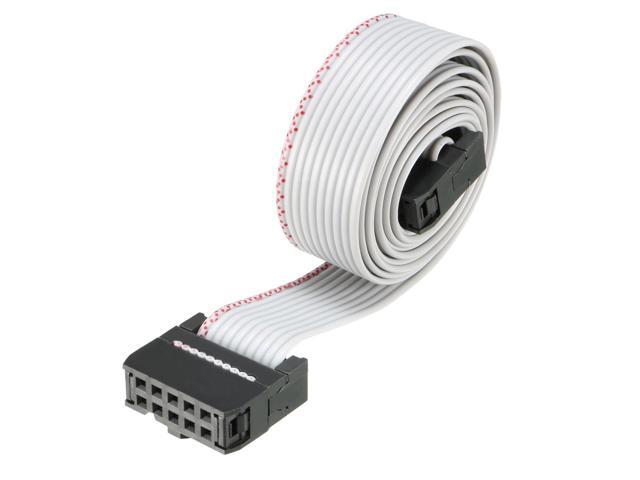 IDC 10 Pins Wire Flat Gray Ribbon Cable 66cm 2.54mm Pitch 1pcs