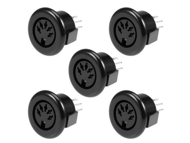 S-video PCB Mount 5 Pin Din Socket Audio Video Connector Black DS-5-07A 5Pcs