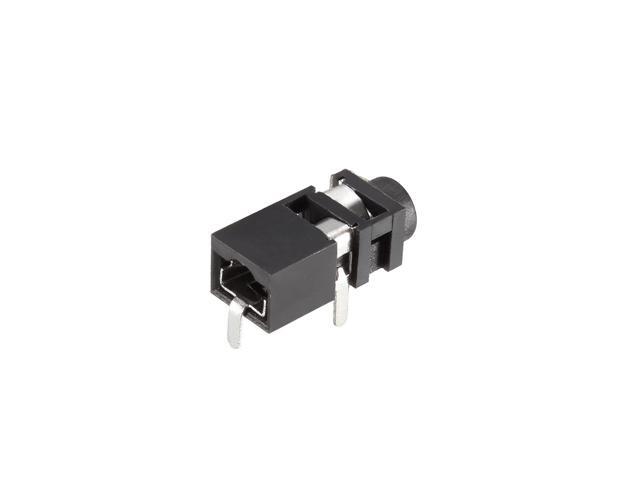 PCB Mount 2.5mm 3 Pin Socket Headphone Stereo Jack Audio Video Connector PJ208 Black 10Pcs