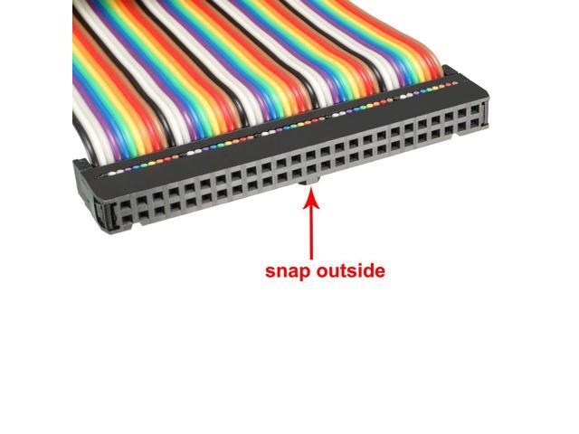 IDC 50 Pins Wire Flat Rainbow Ribbon Cable 43cm 2.54mm Pitch 1pcs