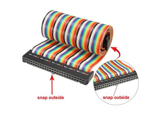 IDC 50 Pins Wire Flat Rainbow Ribbon Cable 43cm 2.54mm Pitch 1pcs