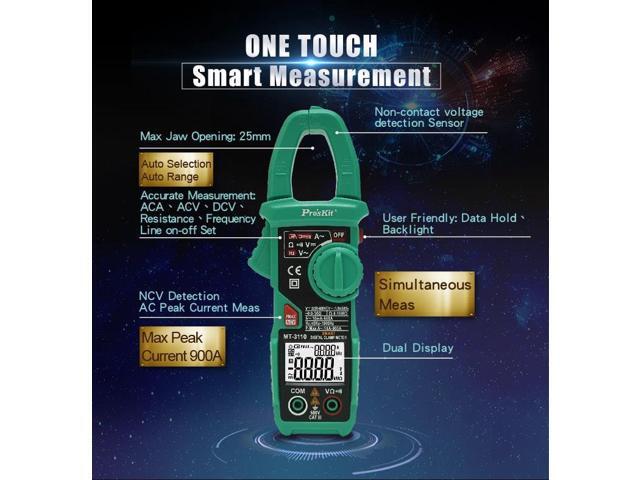Pro'skit MT-3110 Intelligent Clamp Meter Dual Screen Digital Display Multimeter Ammeter Automatic Range Backlight