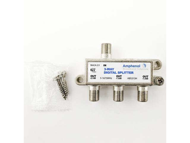 Amphenol 3-Way Digital Coaxial Splitter MoCA 2.5 ABS313H - image 2