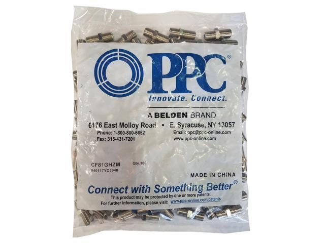New 100 PPC F81 Barrel RG6 Female Slice Coax Cable Connector 3GHz (CF81GHZM)