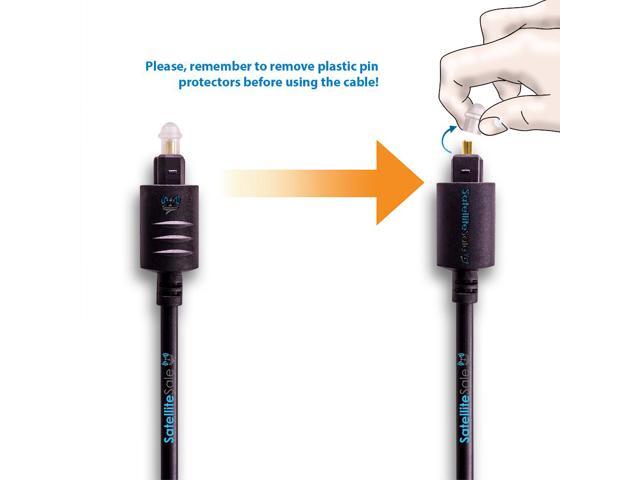 SatelliteSale Digital Toslink SPDIF Audio Optical Fiber Cable Universal Wire PVC for Television Sound Bar Home Theater Black Cord 1.5 feet - image 7