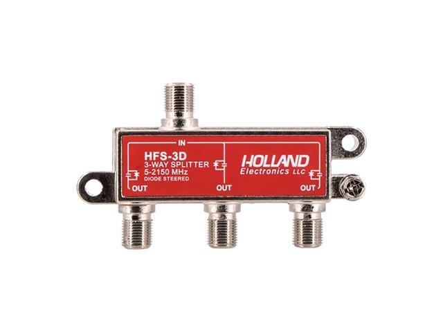Holland HFS-3D 3-Way Coax Splitter Dish Network Approved Hopper & Joey - New