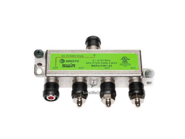DirecTV D SWM3 LNB Reverse Band with 21V Power 4-Way Splitter 4K 99 101 103 Sats
