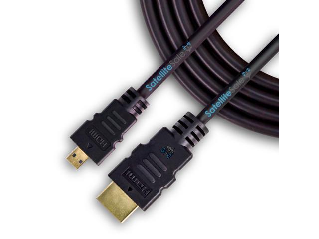 SatelliteSale Digital 1.4 Micro HDMI To HDMI Cable (4K/30Hz, 10.2Gbps) PVC 2160p Black Cord (3 feet)