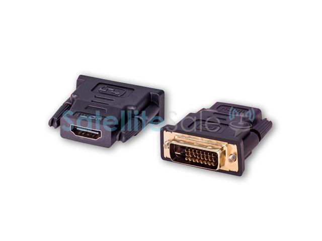 SatelliteSale Bi-Directional Male DVI-D to Female HDMI Adapter 1080p Full HD PVC Black Converter