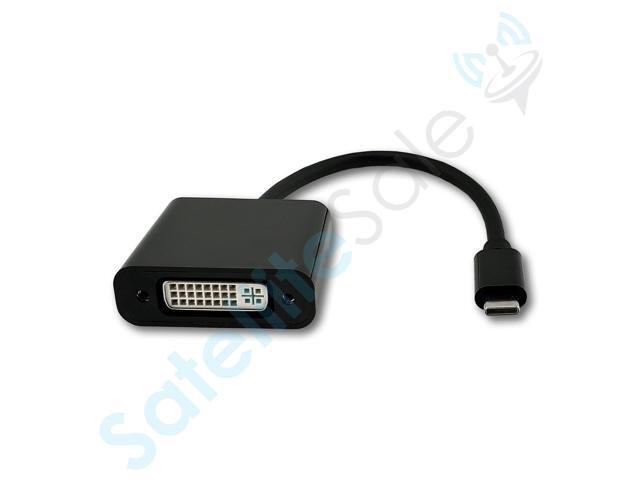SatelliteSale USB Type C to DVI Adapter Male to Female Converter 2K/60Hz PVC Black