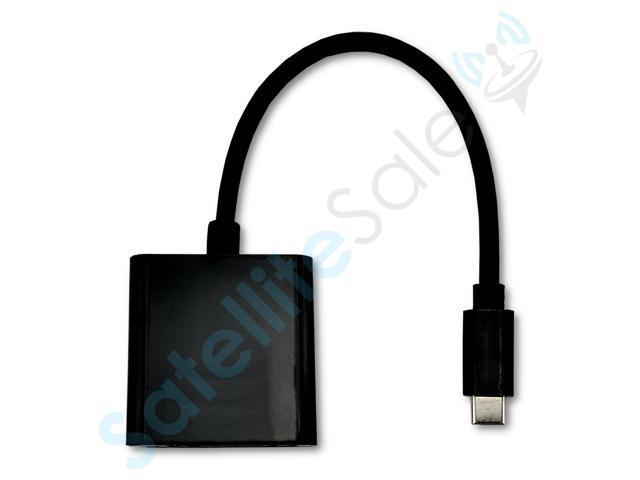 SatelliteSale USB Type C to DVI Adapter Male to Female Converter 2K/60Hz PVC Black